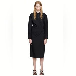Lemaire Straight Collar Twisted Midi Dress